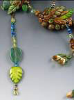 Clay and glass beads on beading wire